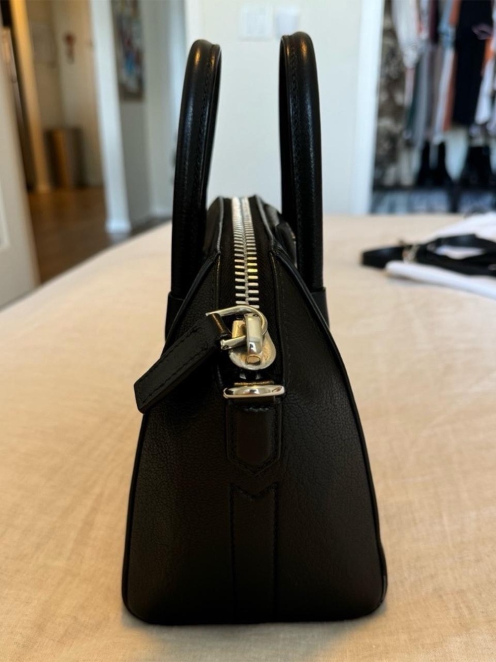 Givenchy Black Pebbled Leather Mini Bag with Top Handles - Picture 5 of 8